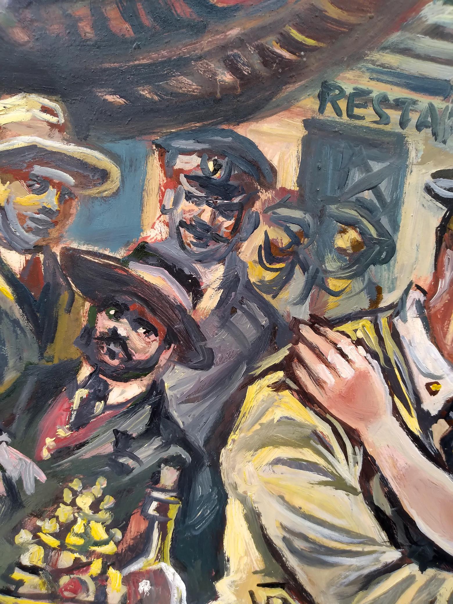 Oil painting Officers in the restaurant by Alexander Arkadievich Litvinov