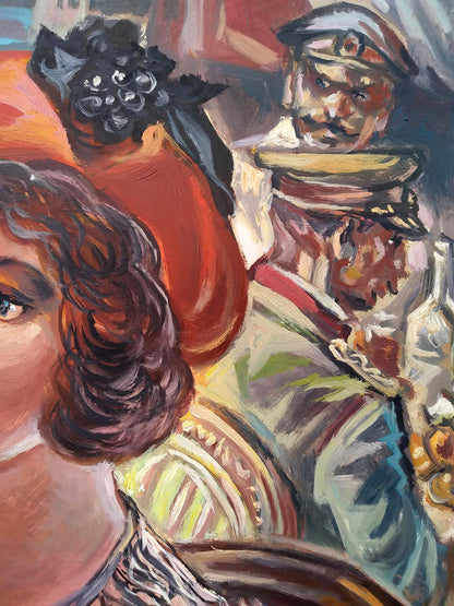 Oil painting of glamor girl by Alexander Arkadievich Litvinov
