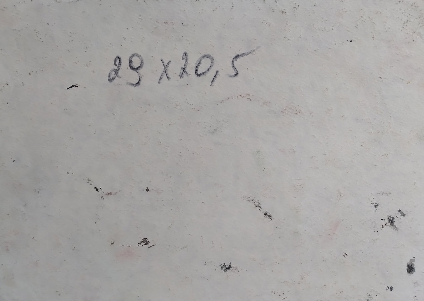 Back of Litvinov Oleg Arkad’yevich social realism painting with handwritten 29 x 10.5 inch measurement