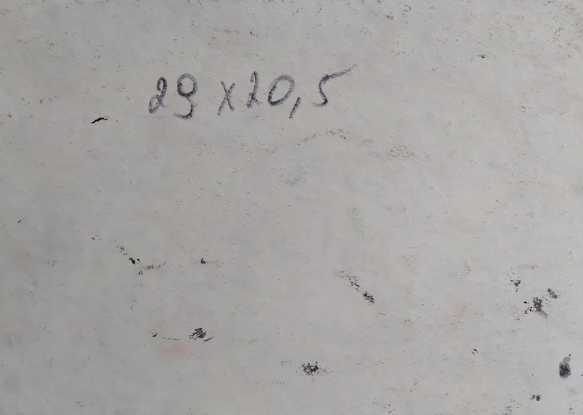 Back of Litvinov Oleg Arkad’yevich social realism painting with handwritten 29 x 10.5 inch measurement
