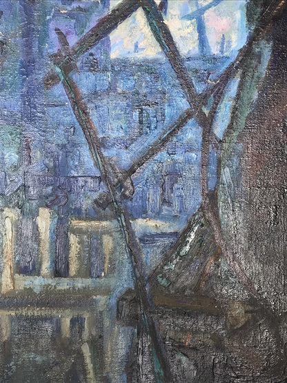 Social realism oil painting At the factory by Savenkov Nikolay Ivanovich
