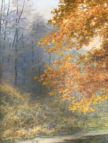 Oil painting of vibrant autumn tree by Gerashchenko Volodymyr Fedorovich