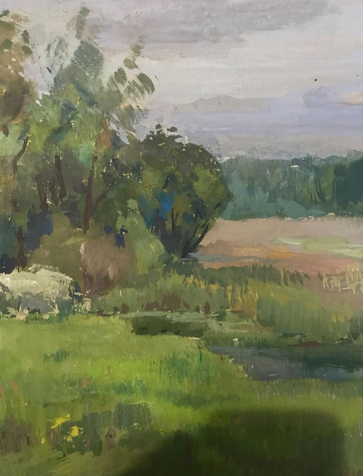 Tempera painting Landscape 