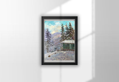 Oil painting Winter Nature Landscape 