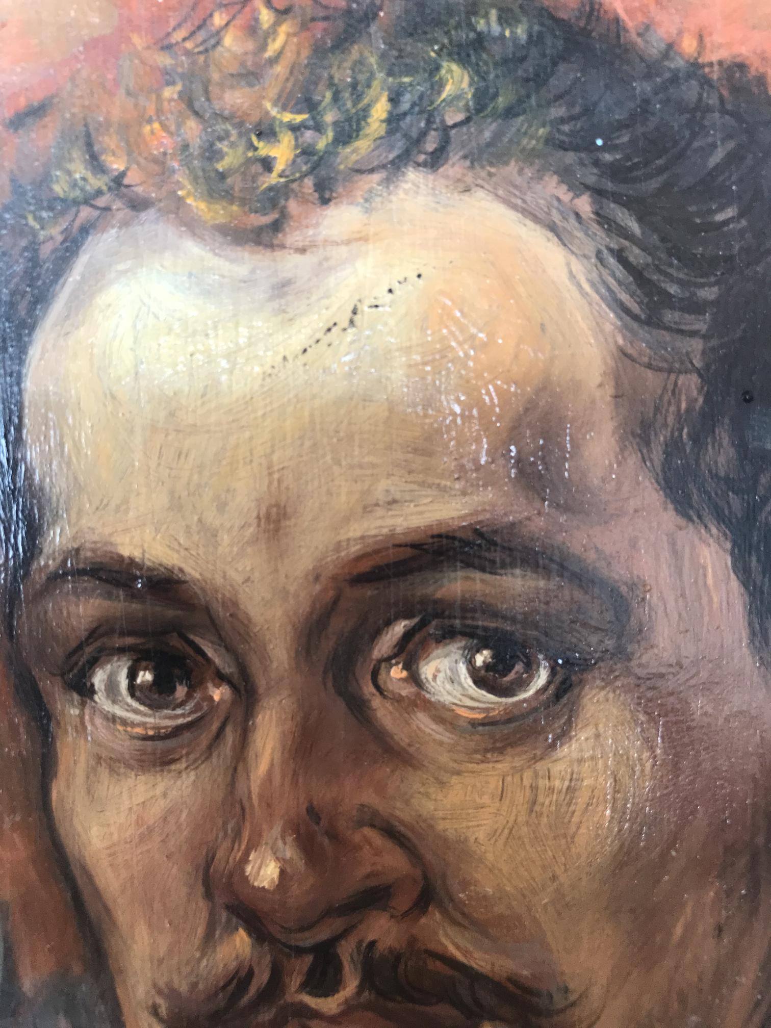 Oil painting portrait of Count Alexander Arkadievich Litvinov with expressive eyes