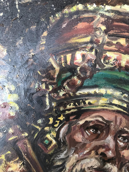 Oil painting portrait of King Alexander Arkadievich Litvinov with ornate crown