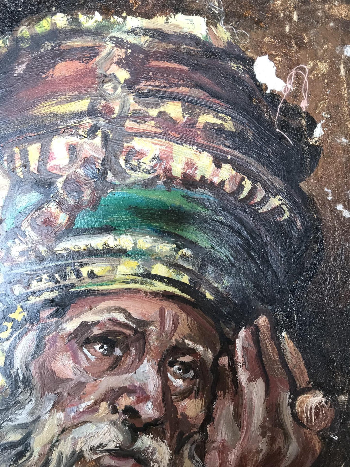 Oil painting portrait of King Alexander Arkadievich Litvinov in ornate headdress