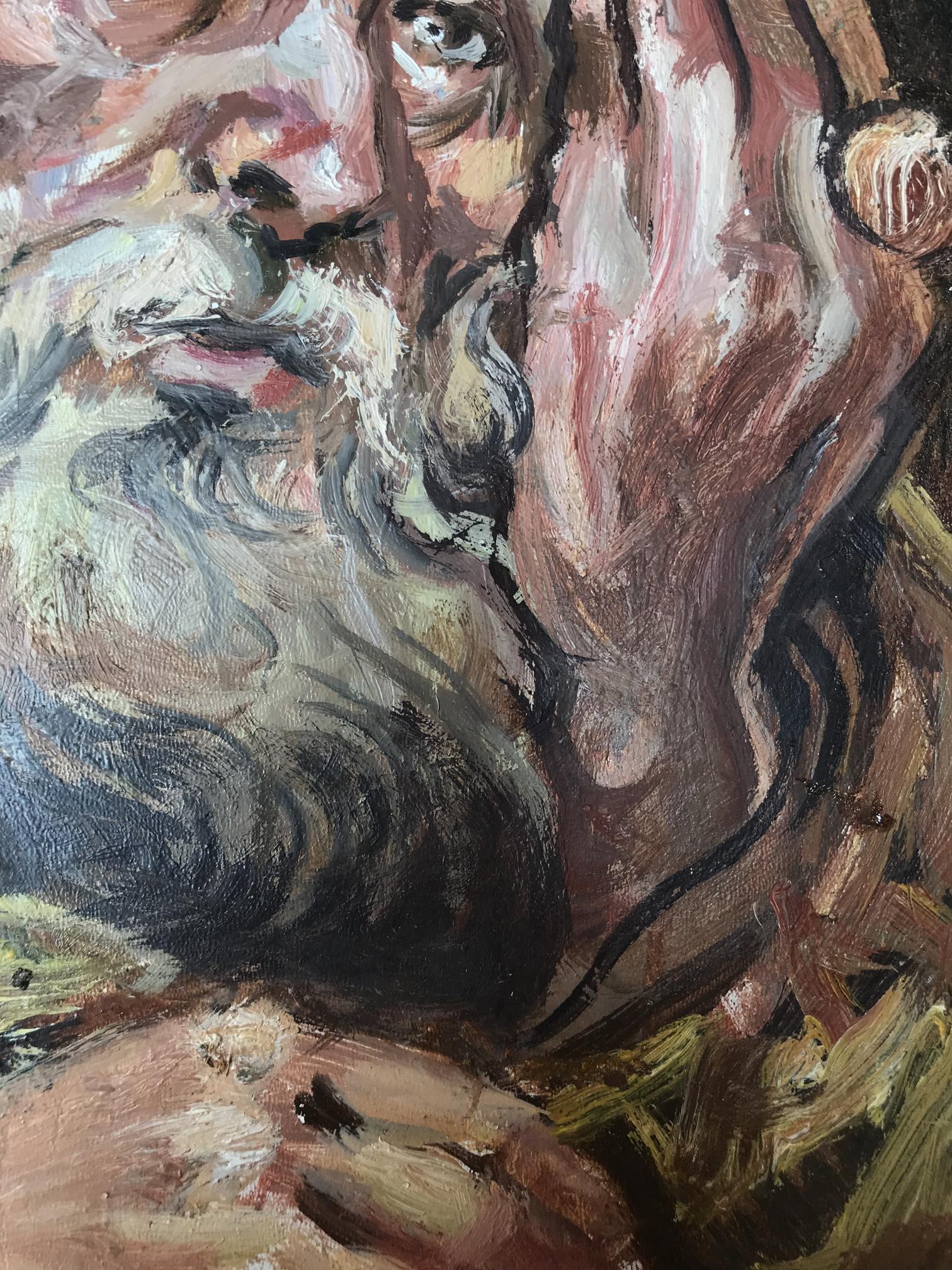 Oil painting portrait of King Alexander Arkadievich Litvinov with white beard