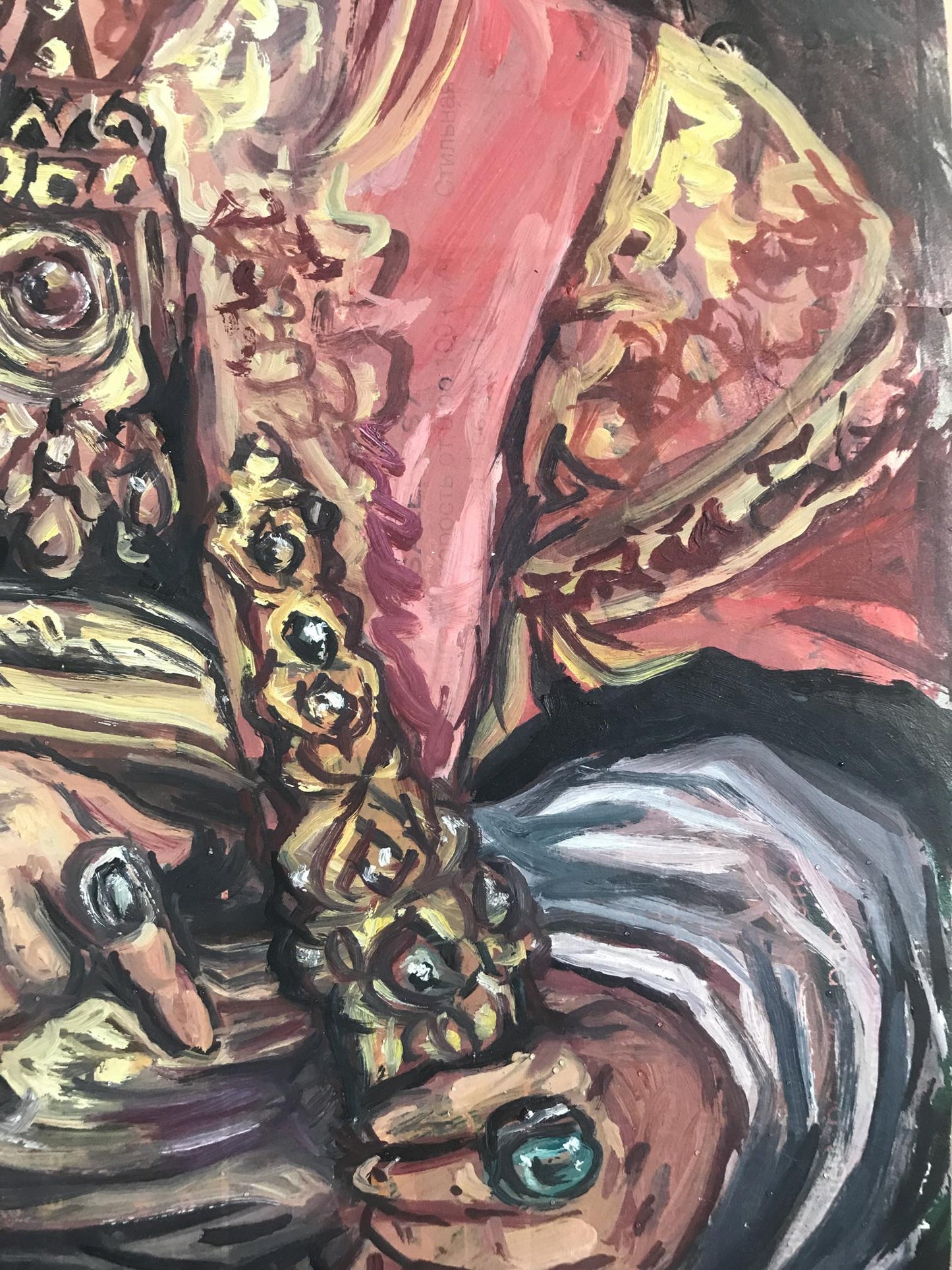 Vibrant oil painting of King portrait by Alexander Arkadievich Litvinov