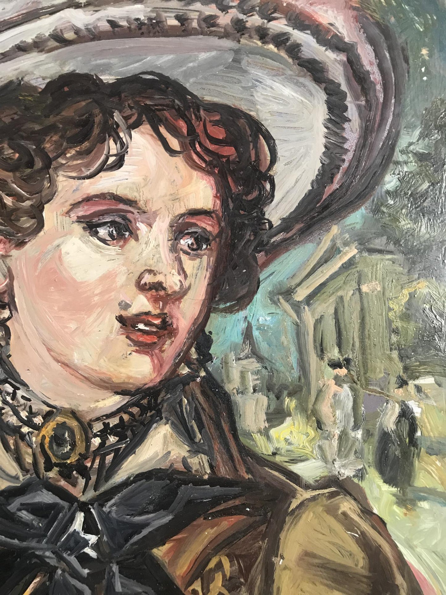 Oil painting of female portrait by Alexander Arkadievich Litvinov