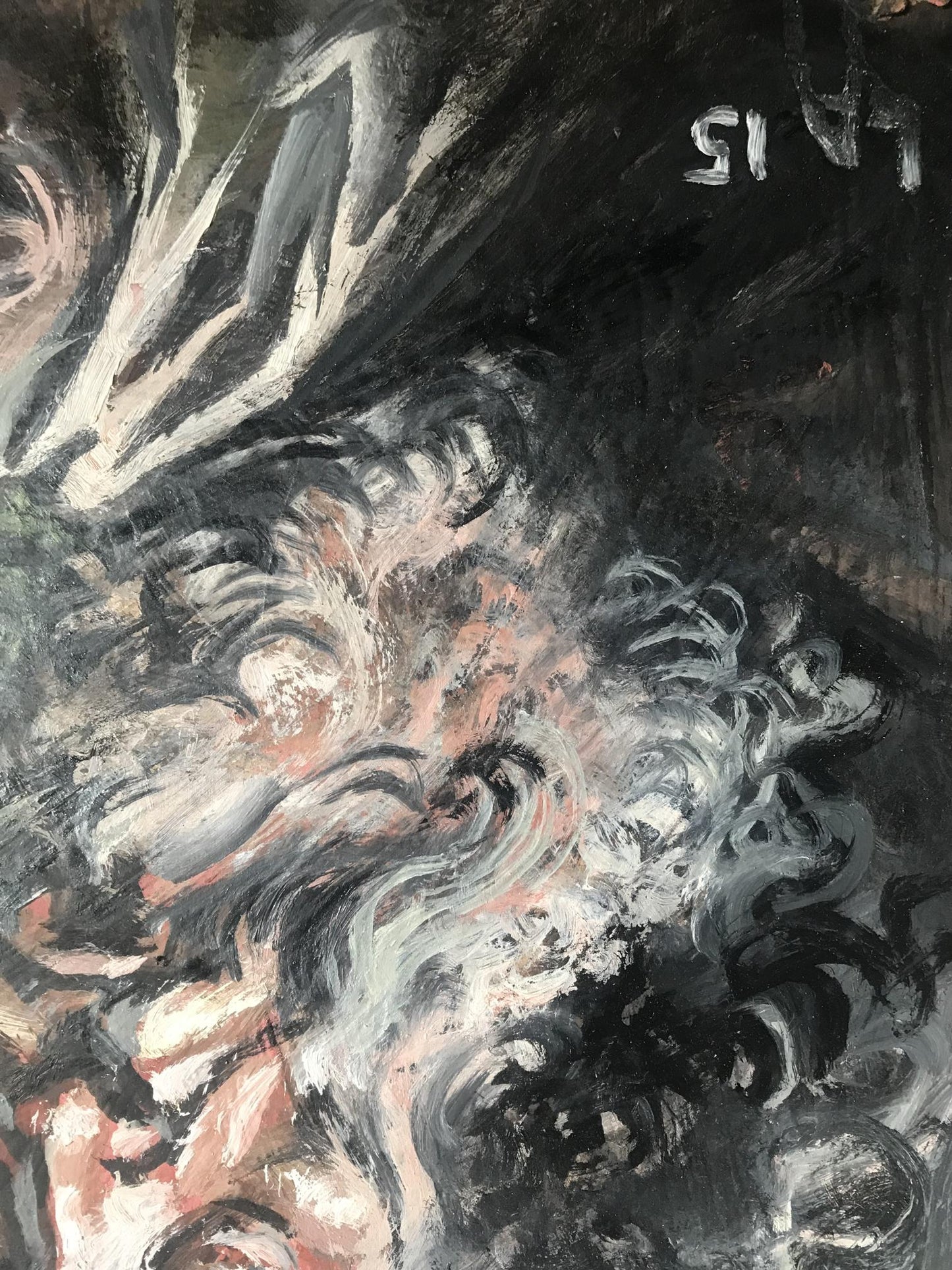 Abstract expressionist oil painting portrait of Moses Alexander Litvinov
