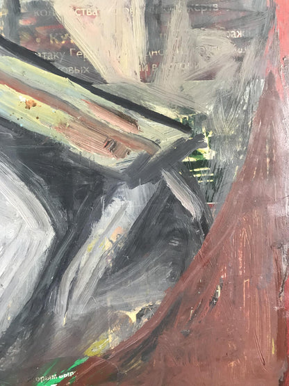 Oil painting Soldiers emotions by Alexander Litvinov abstract expressionist