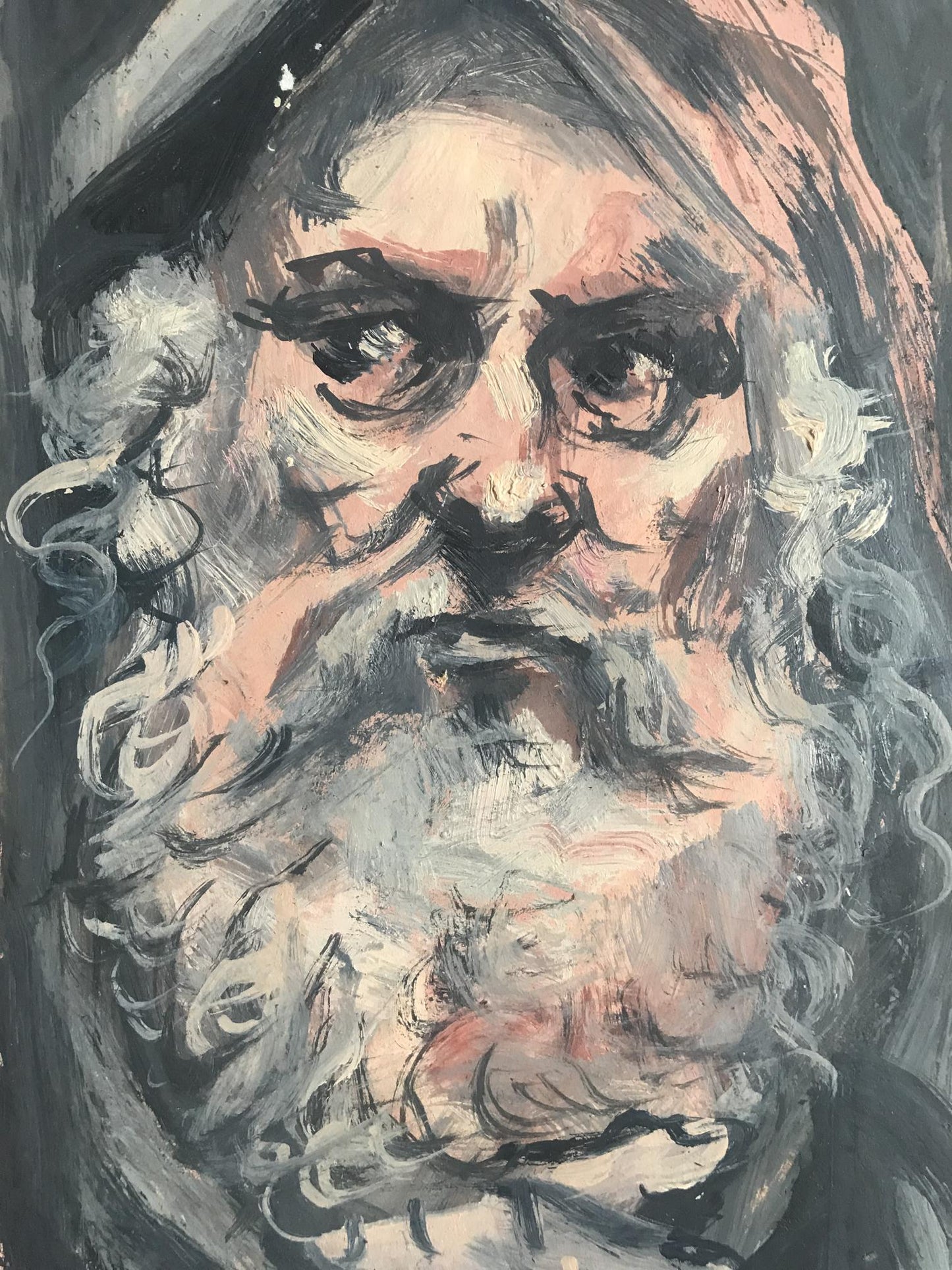 Oil painting portrait of bearded old man by Alexander Litvinov
