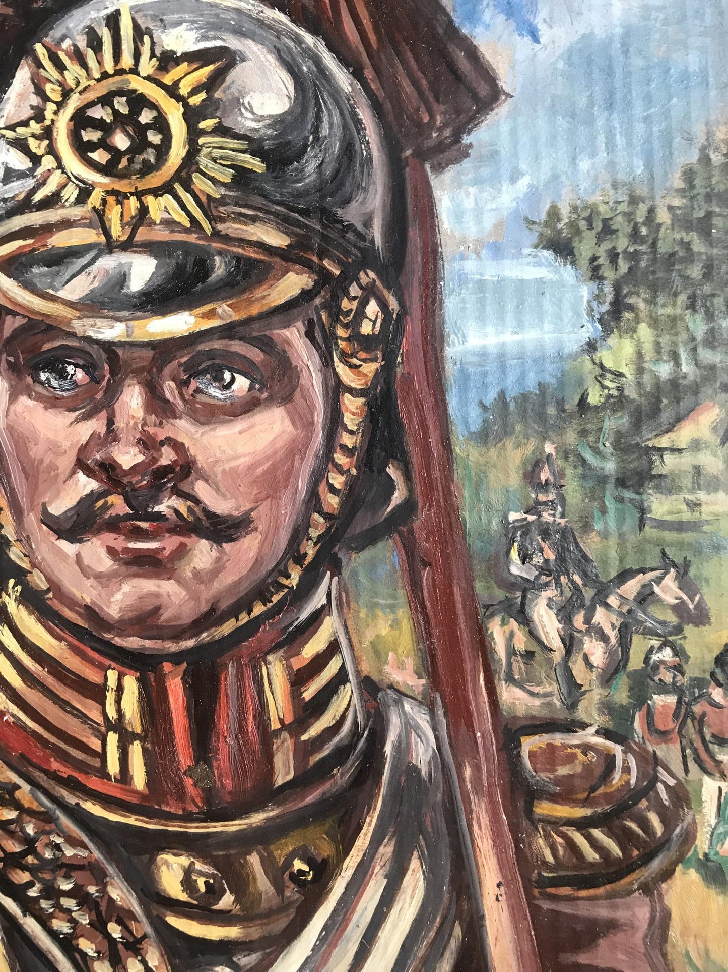Oil painting portrait of Legionnaire Alexander Arkadievich Litvinov in ornate uniform