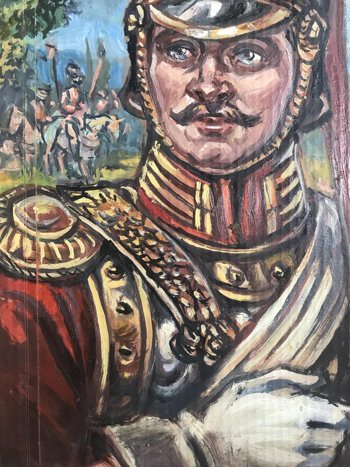 Oil painting portrait of legionnaire Alexander Arkadievich Litvinov in ornate uniform