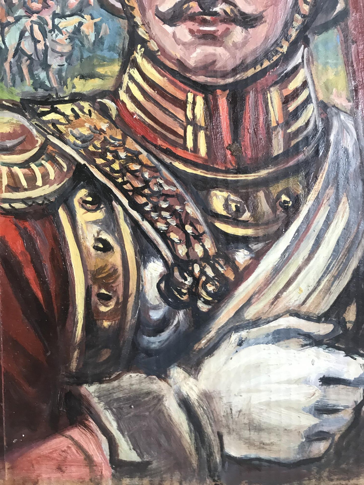 Oil painting portrait of legionnaire Alexander Arkadievich Litvinov in ornate regalia