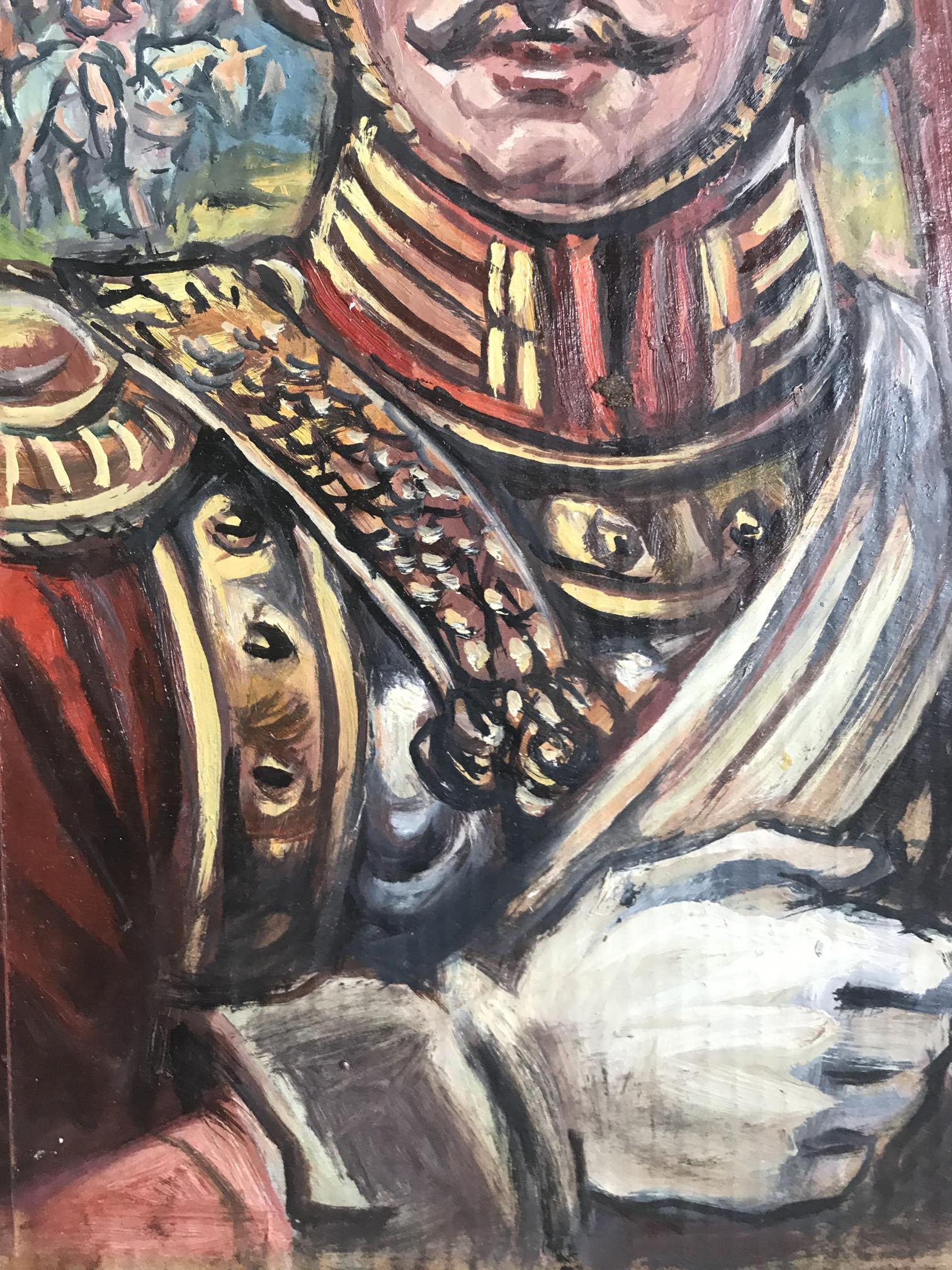 Oil painting portrait of legionnaire Alexander Arkadievich Litvinov in ornate regalia