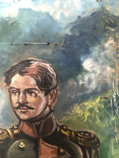 Oil painting of full-length soldier Alexander Arkadievich Litvinov portrait