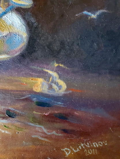 Oil painting The Temptation of St. Anthony by Litvinov Daniil Olegovich, abstract seascape