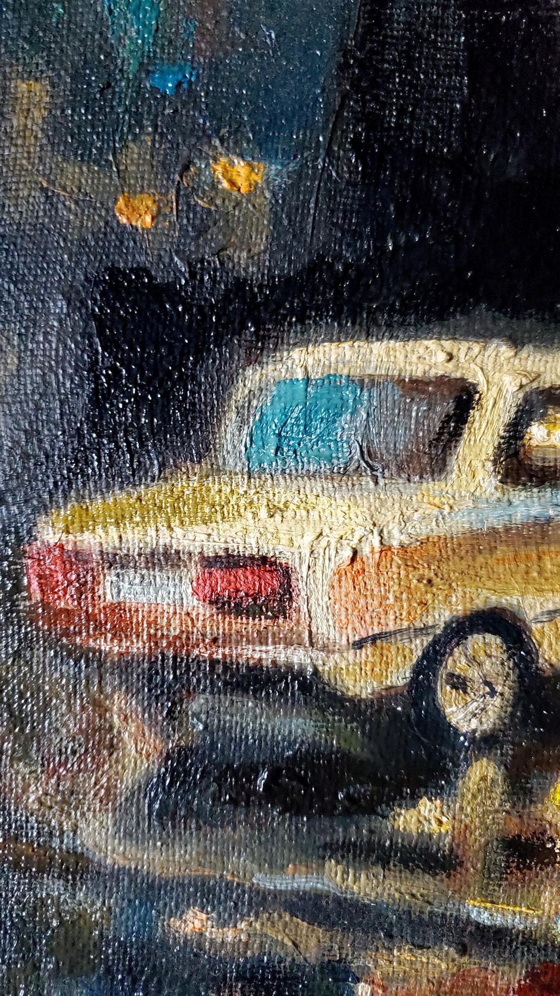 Litvinov Daniil Olegovich's oil artwork captures the essence of a rainy day