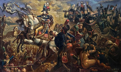 Oil painting of Napoleons Egypt campaign by Daniil Litvinov battlefield scene