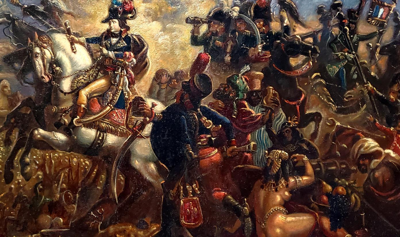 Oil painting of Napoleons Egypt campaign by Daniil Litvinov battlefield scene
