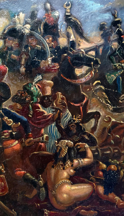 Oil painting of Napoleons Egypt campaign battle by Daniil Litvinov