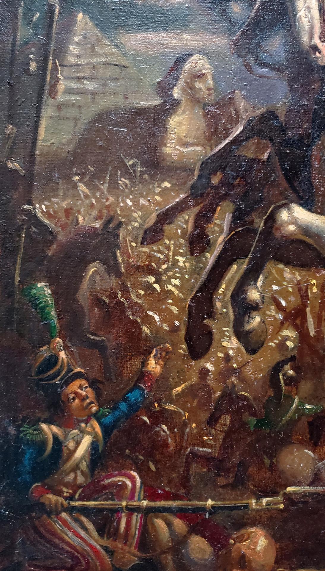 Dramatic oil painting of Napoleons Egypt campaign battle by Daniil Litvinov
