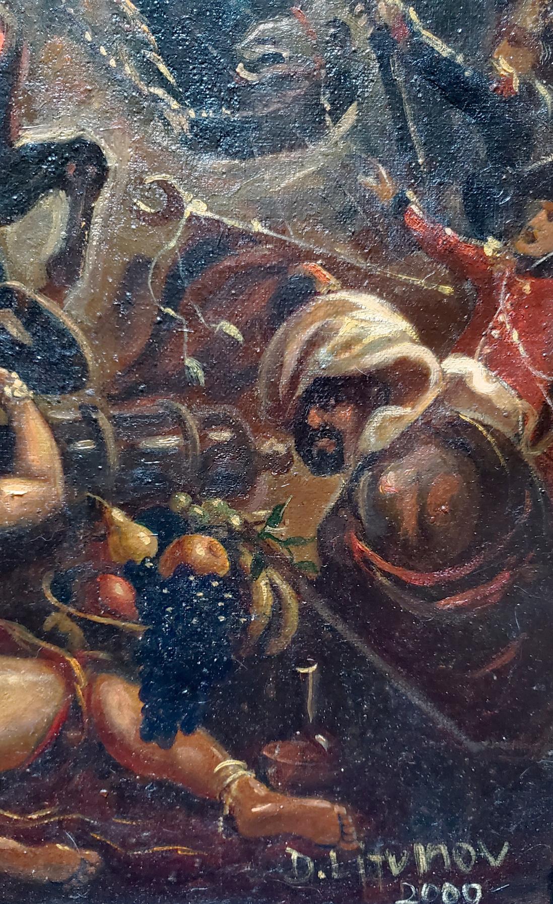Oil painting of Napoleons Egypt campaign by Daniil Litvinov with fruit