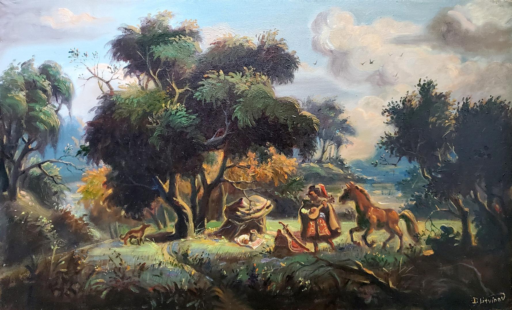 Oil painting Melody by Litvinov Daniil Olegovich pastoral scene