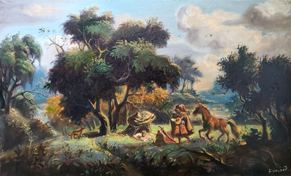 Oil painting Melody by Litvinov Daniil Olegovich pastoral scene