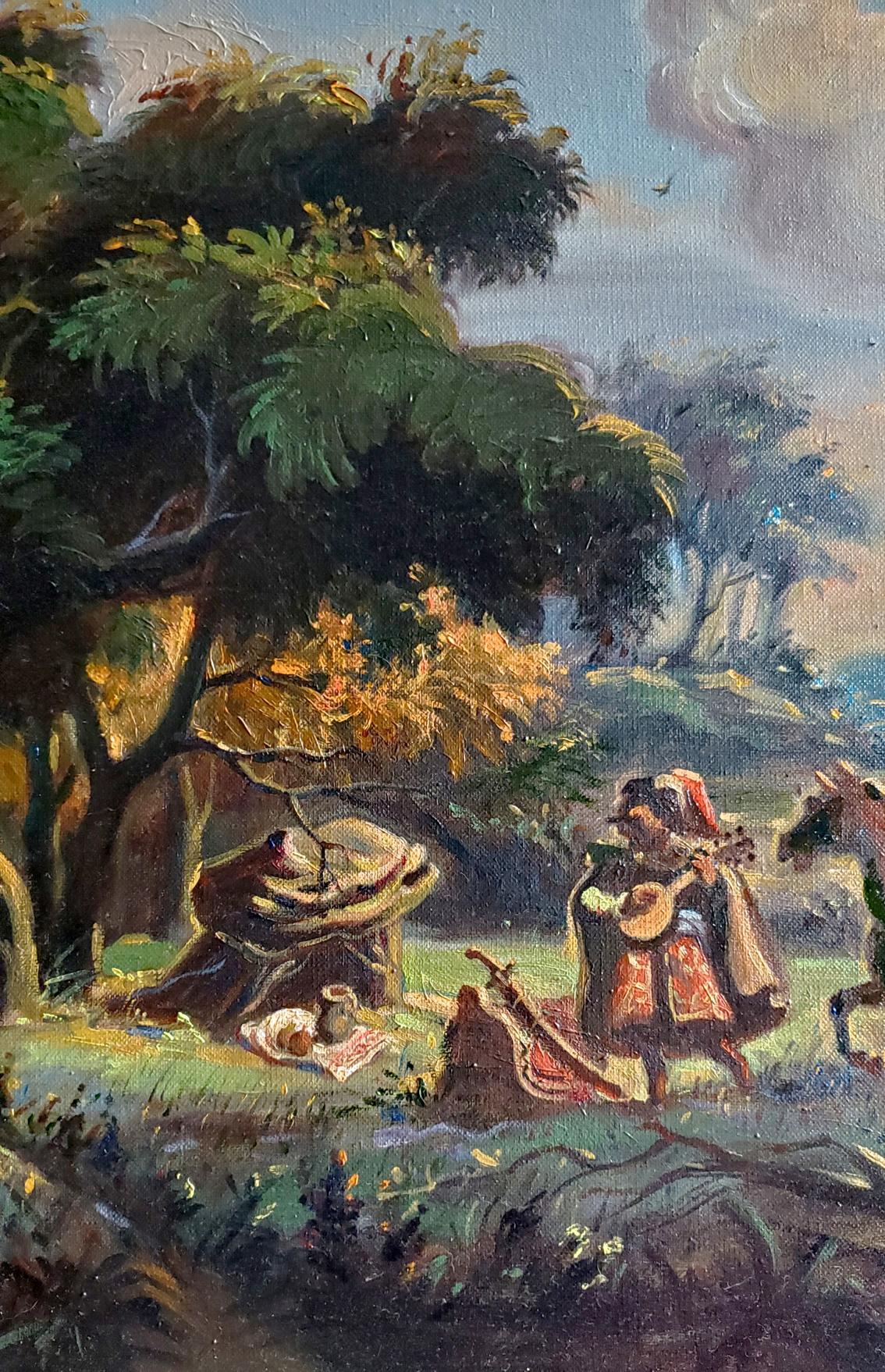Rustic oil painting by Melody Litvinov Daniil Olegovich: pastoral scene