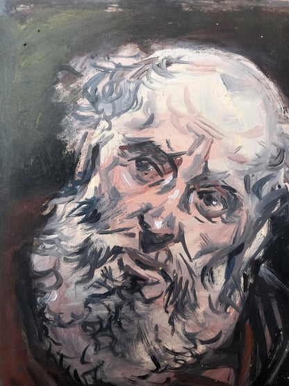 Oil painting portrait of Seer by Alexander Litvinov, elderly bearded man