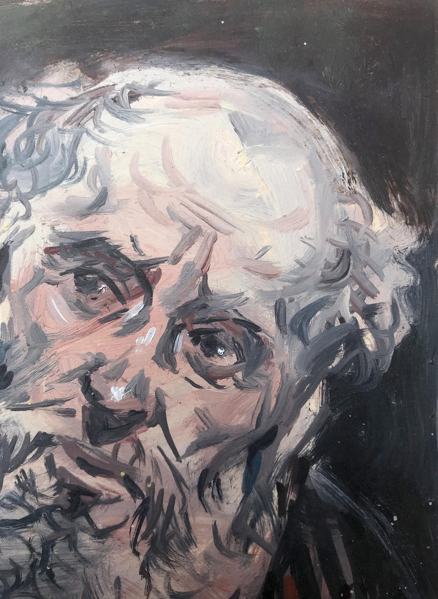 Oil painting portrait of Seer by Alexander Litvinov, textured elderly man