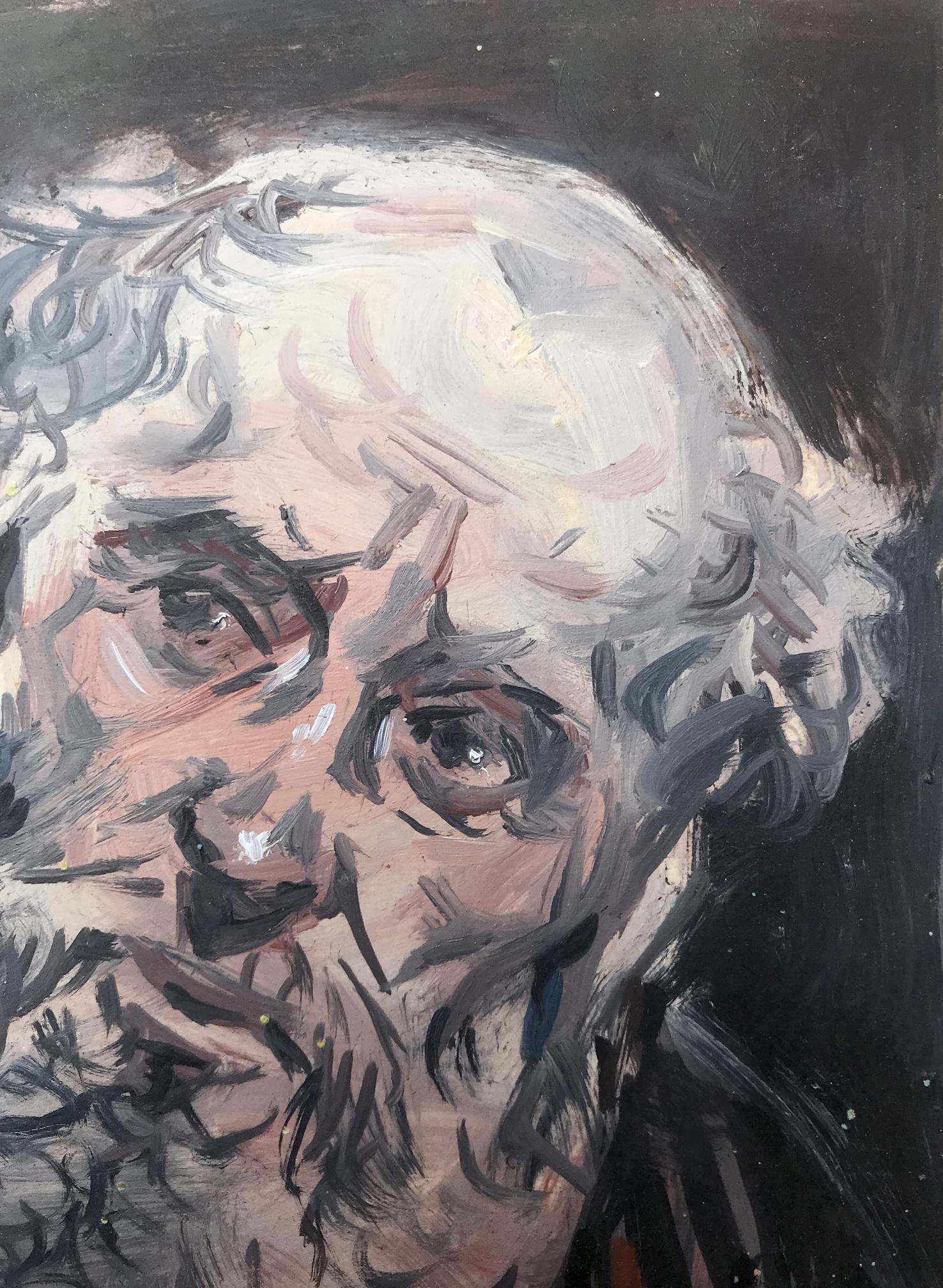 Oil painting portrait of Seer by Alexander Litvinov, textured elderly man