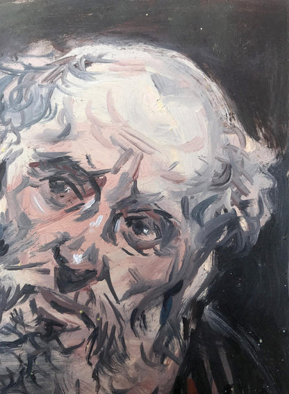Oil painting portrait of Seer by Alexander Litvinov, textured elderly man