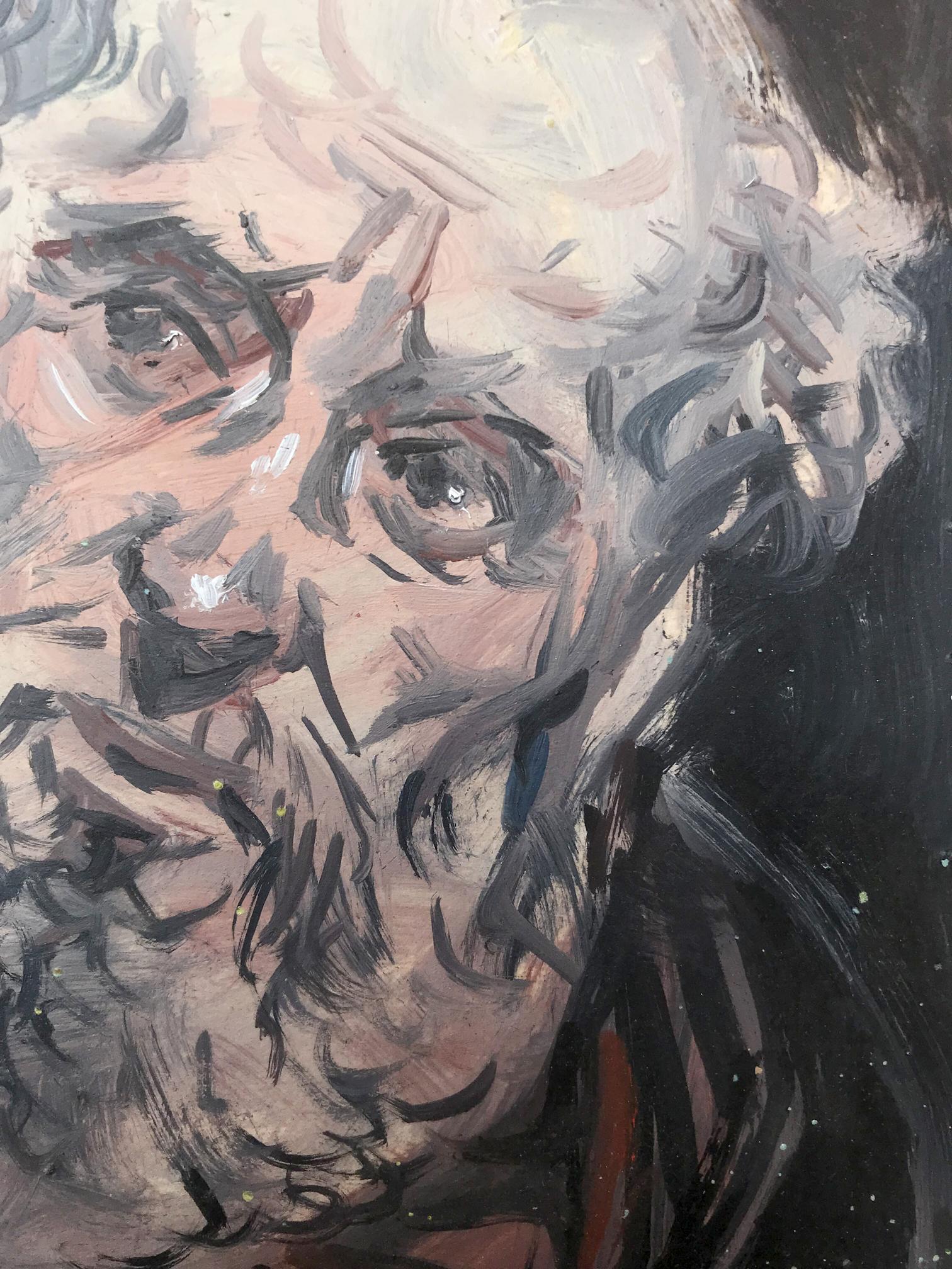 Oil painting portrait of Seer by Alexander Litvinov, textured elderly man