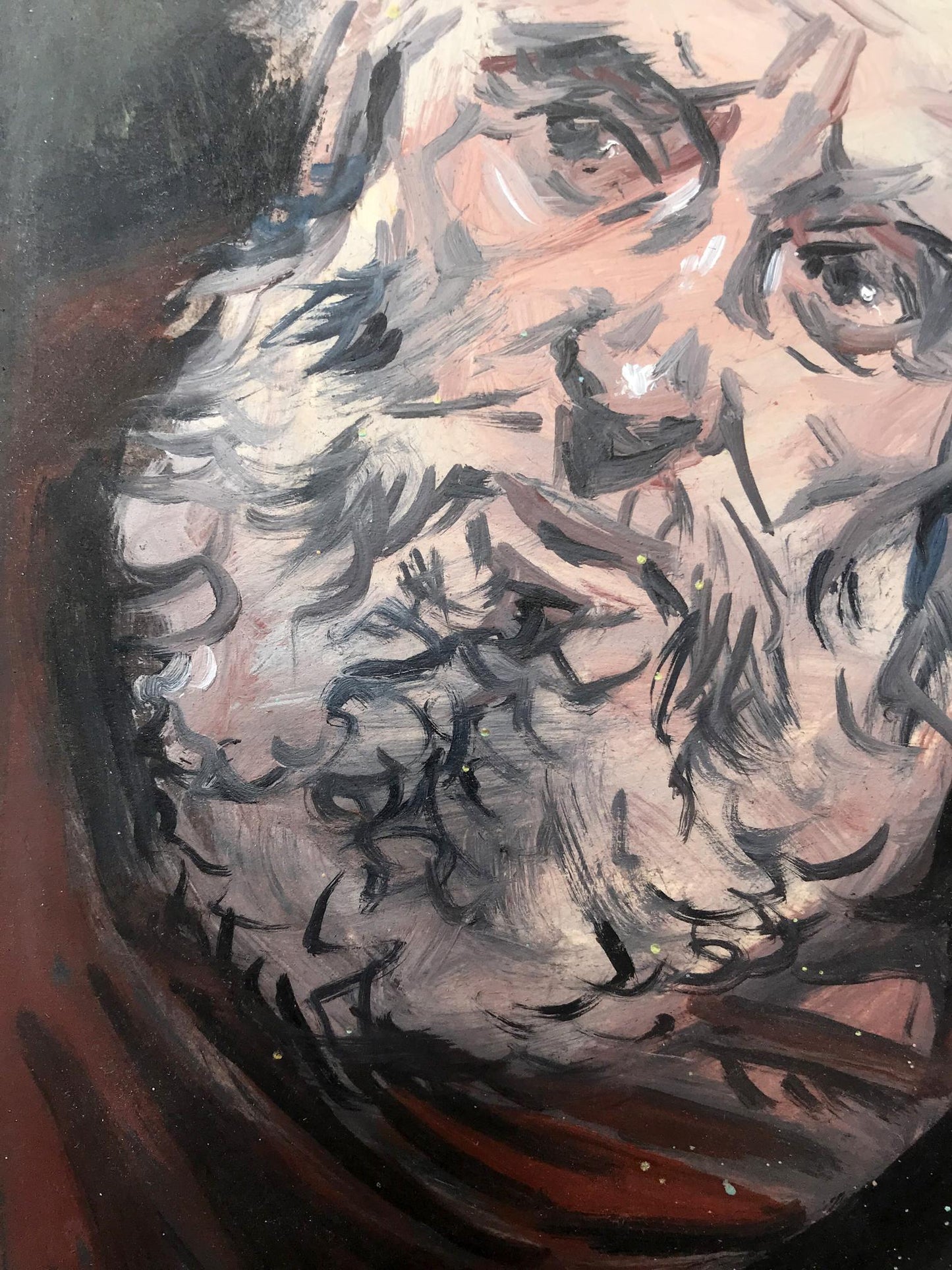 Oil painting portrait of Seer by Alexander Litvinov, textured bearded man