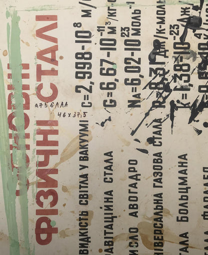 Back of Alexander Litvinov oil painting label with faded Cyrillic text