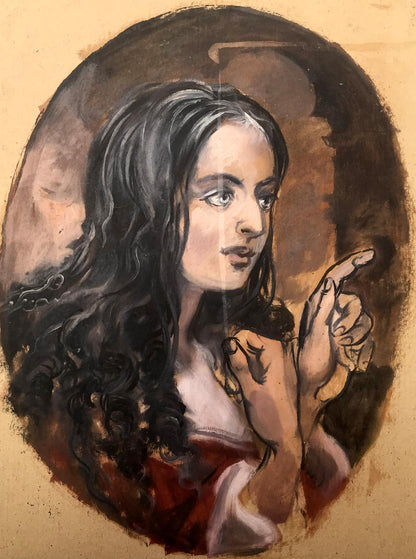 Oil painting portrait of a girl by Alexander Arkadievich Litvinov