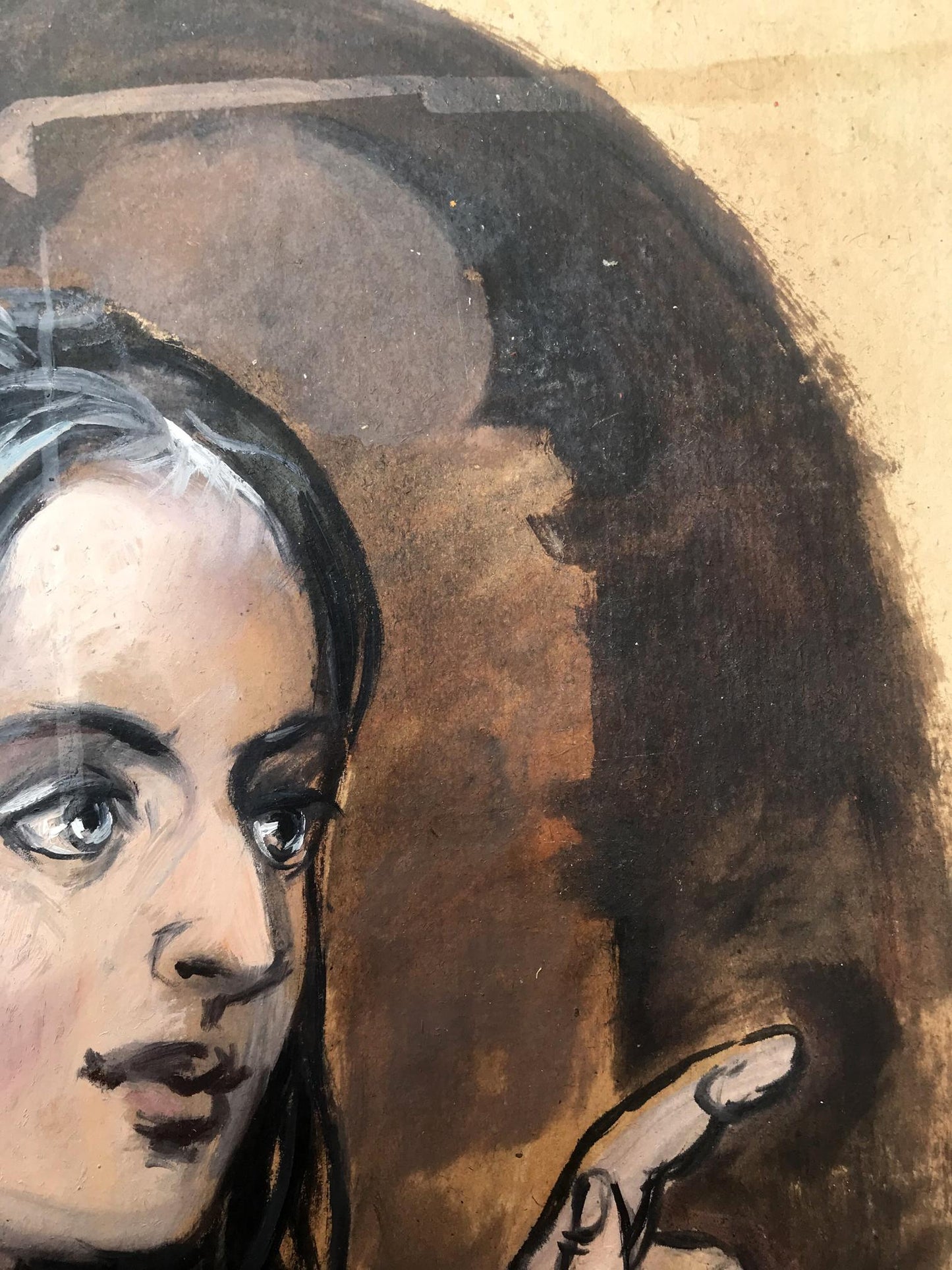 Oil painting portrait of expressive girl by Alexander Arkadievich Litvinov