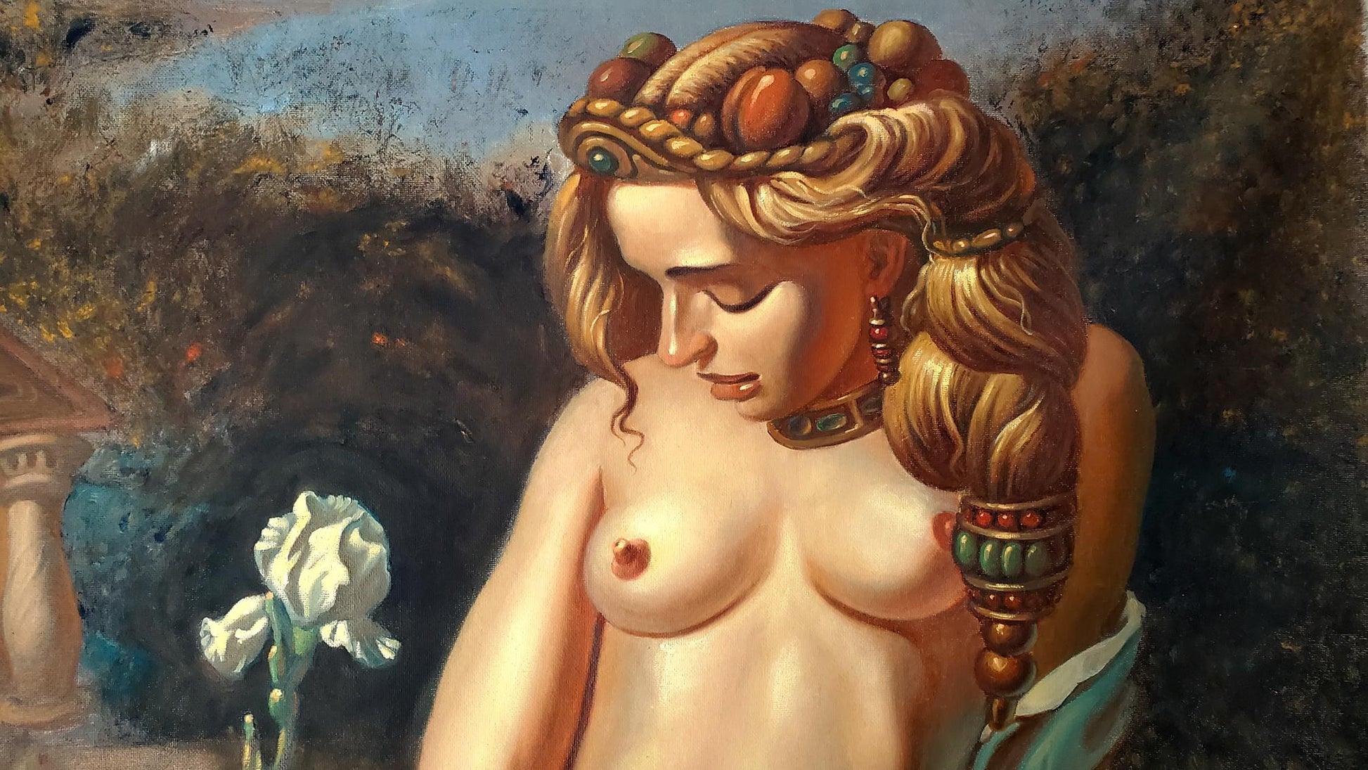 Oil painting Premonition of Spring by Litvinov Daniil Olegovich nude woman