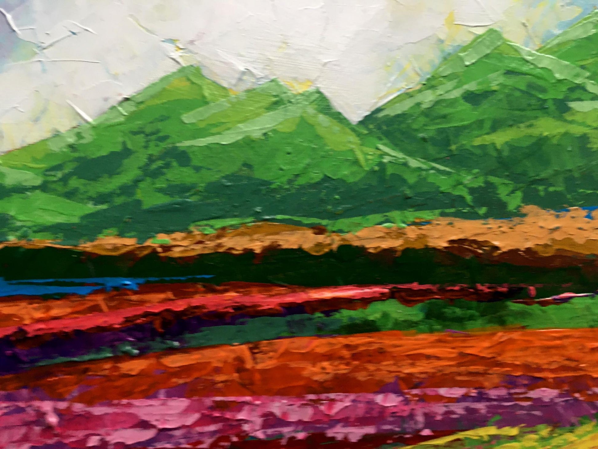 Vibrant impressionist oil painting Summer in the Carpathians by Zadorozhnya V. V