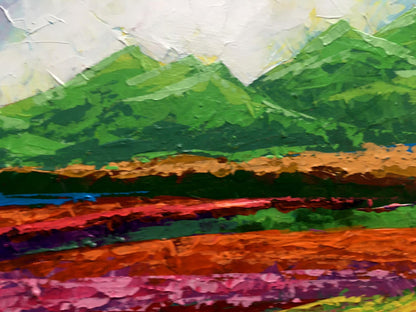 Vibrant impressionist oil painting Summer in the Carpathians by Zadorozhnya V. V