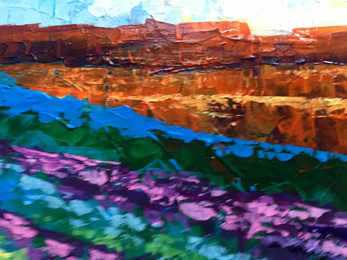 Oil painting Hot day Zadorozhnya V. V. vibrant abstract landscape