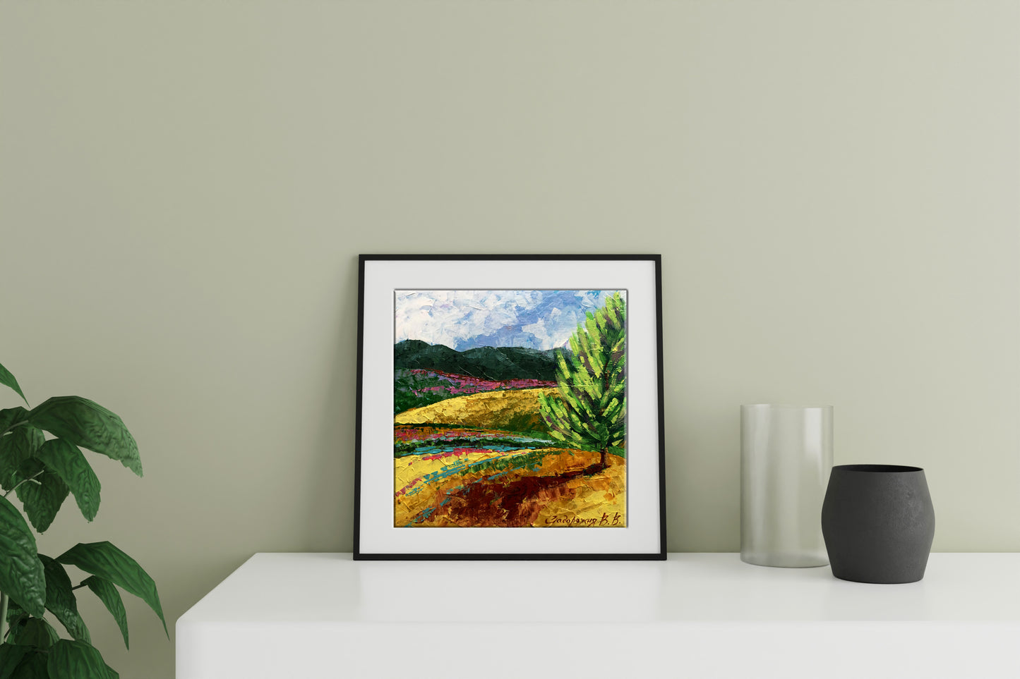 Oil painting Blooming tree by Zadorozhnya V.V. vibrant landscape