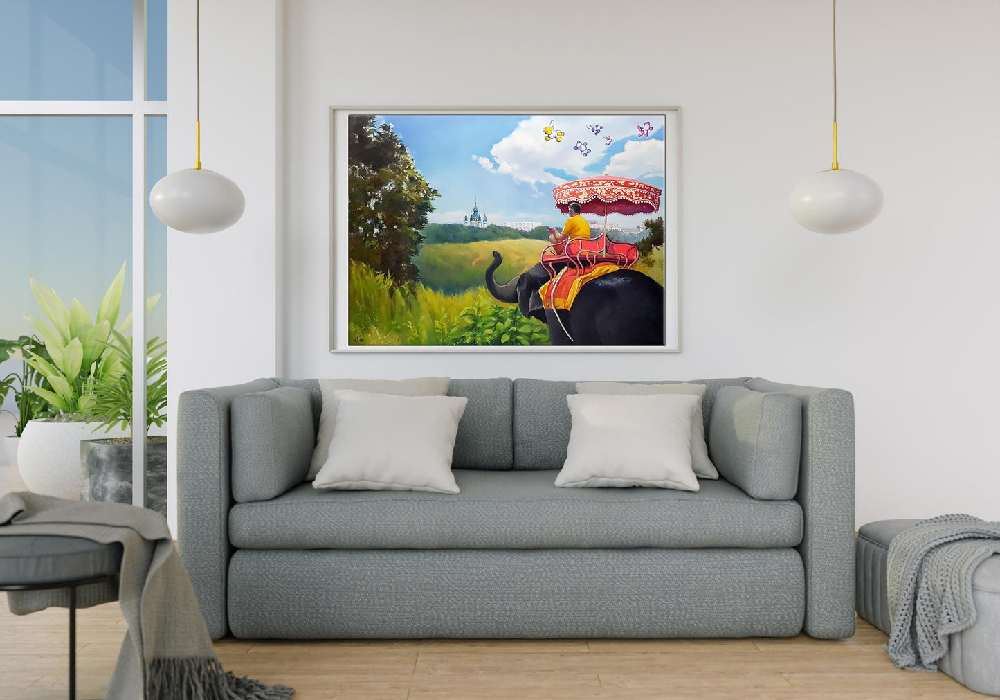 Oil painting elephant 
