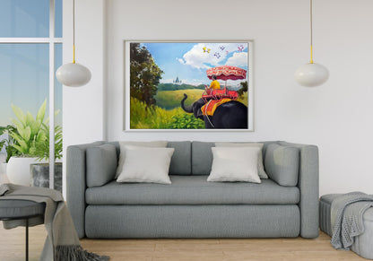 Oil painting elephant 