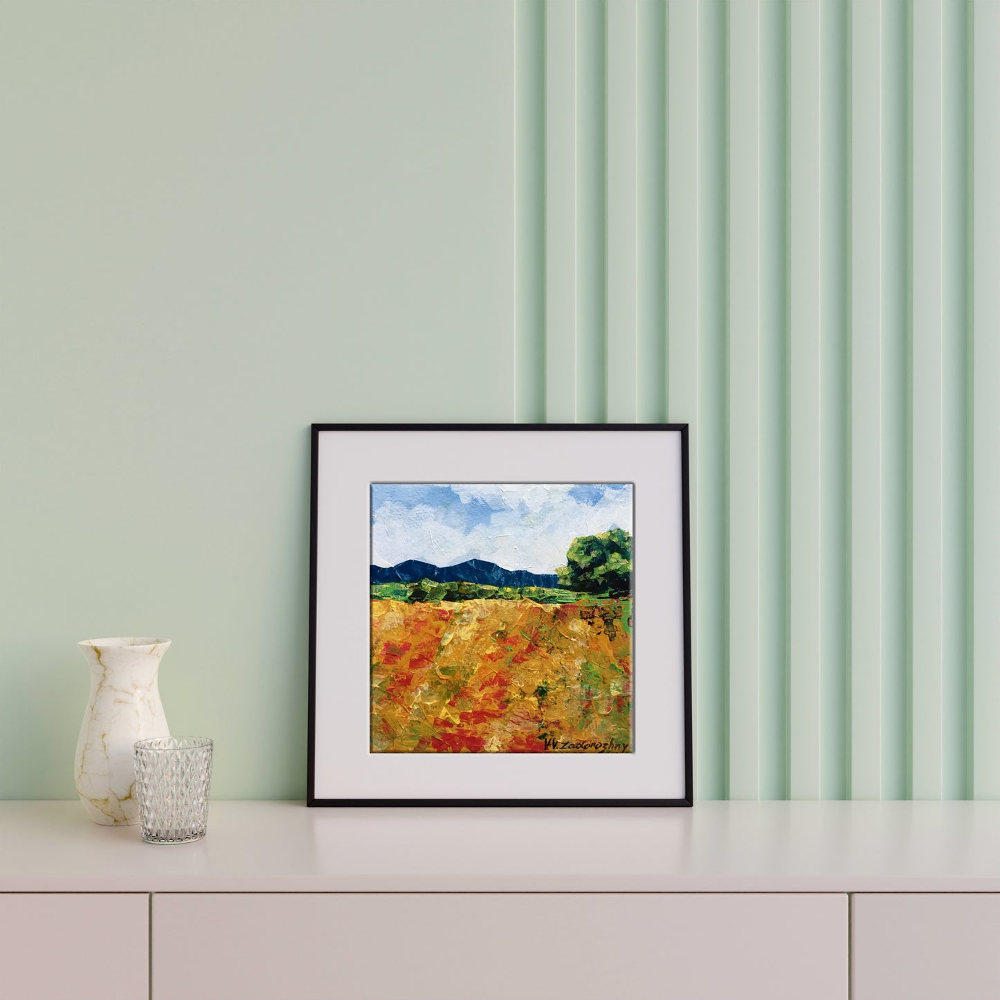 Oil painting Summer day Zadorozhnya V.V. impressionist golden fields landscape