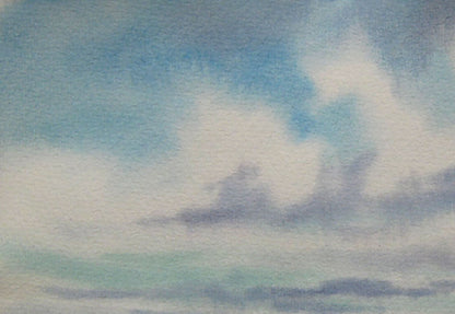 Watercolor painting Winter Nature Landscape Savenets Valery